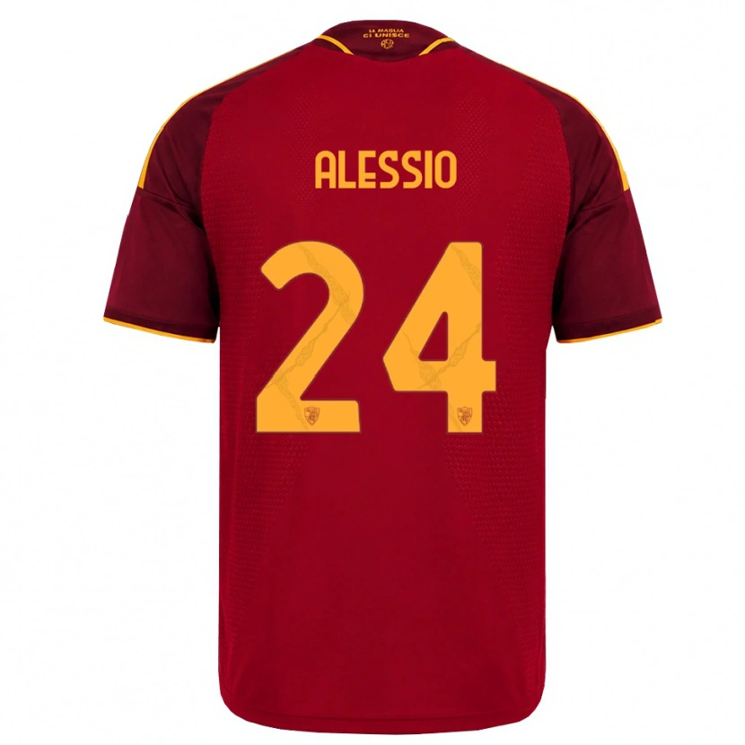 Danxen Mænd Filippo Alessio #24 Rød Gylden Gul Hjemmebane Spillertrøjer 2026/27 Trøje T-Shirt