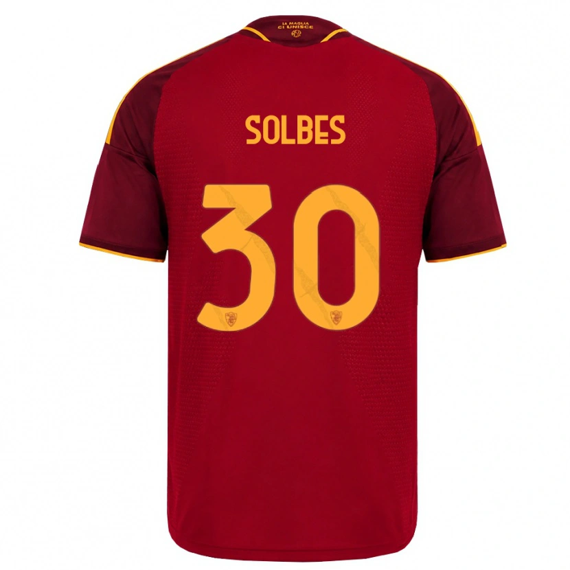 Danxen Mænd Ricardo Solbes #30 Rød Gylden Gul Hjemmebane Spillertrøjer 2026/27 Trøje T-Shirt