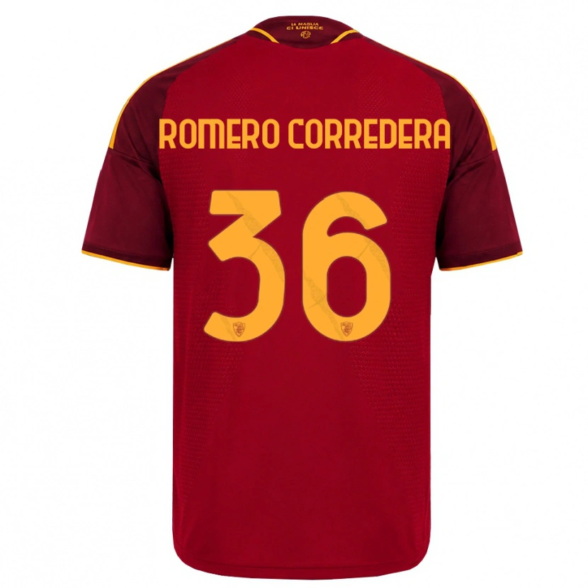 Danxen Mænd Miguel Romero Corredera #36 Rød Gylden Gul Hjemmebane Spillertrøjer 2026/27 Trøje T-Shirt