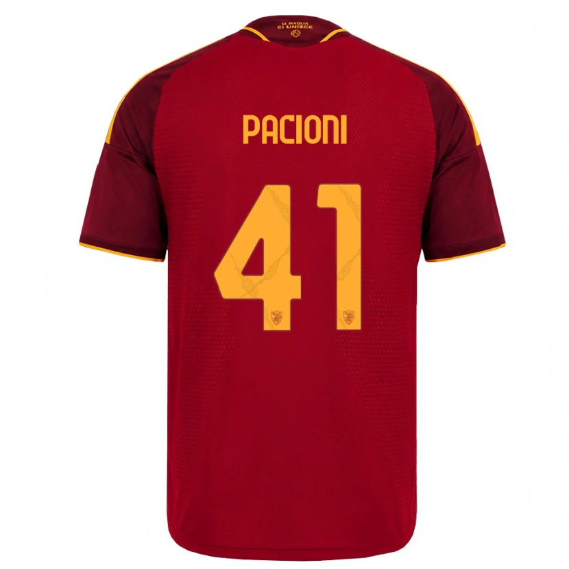 Danxen Mænd Eleonora Pacioni #41 Rød Gylden Gul Hjemmebane Spillertrøjer 2026/27 Trøje T-Shirt