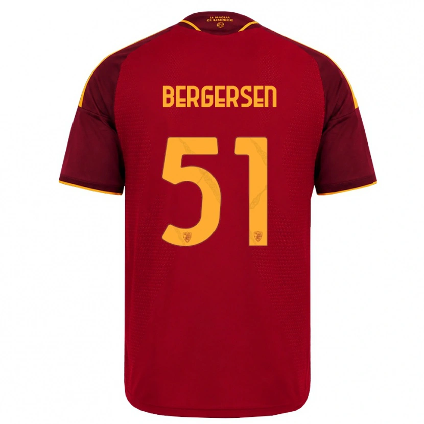 Danxen Mænd Mina Bergersen #51 Rød Gylden Gul Hjemmebane Spillertrøjer 2026/27 Trøje T-Shirt