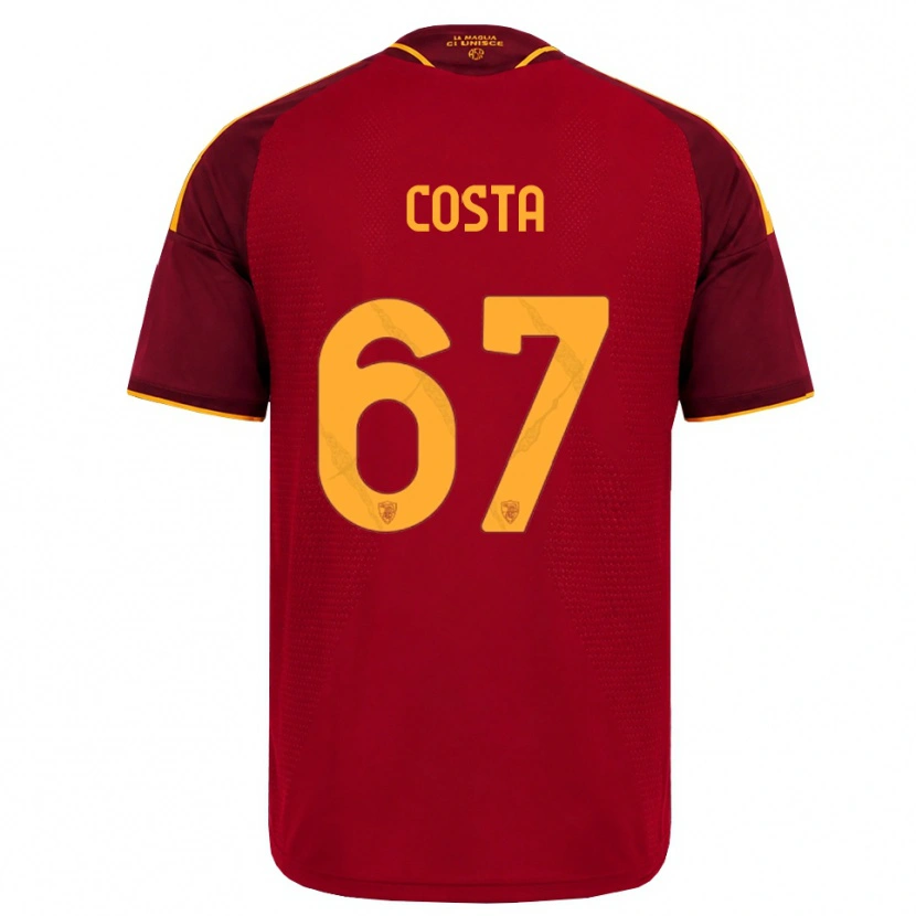 Danxen Mænd João Costa #67 Rød Gylden Gul Hjemmebane Spillertrøjer 2026/27 Trøje T-Shirt