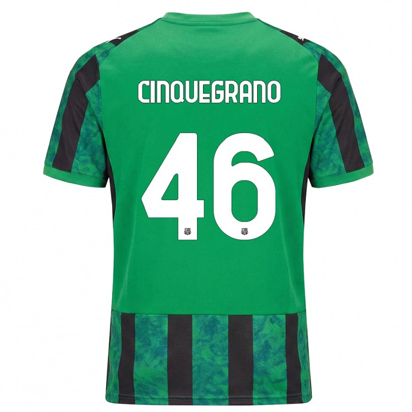 Danxen Mænd Simone Cinquegrano #46 Grøn Sort Hvid Hjemmebane Spillertrøjer 2026/27 Trøje T-Shirt