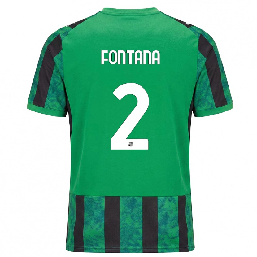 Danxen Mænd Fabrizio Fontana #2 Grøn Sort Hvid Hjemmebane Spillertrøjer 2026/27 Trøje T-Shirt
