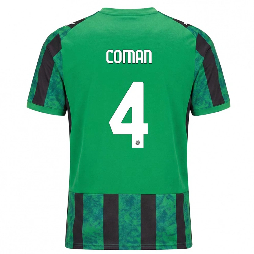 Danxen Mænd Rareș Coman #4 Grøn Sort Hvid Hjemmebane Spillertrøjer 2026/27 Trøje T-Shirt