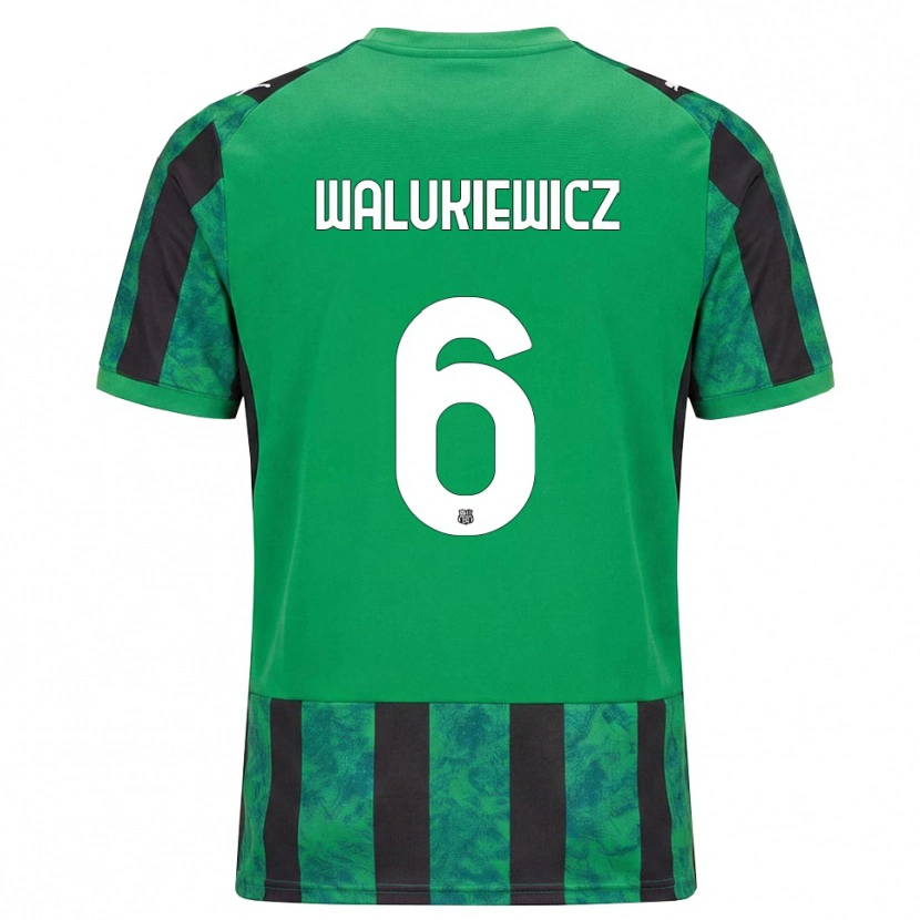 Danxen Mænd Sebastian Walukiewicz #6 Grøn Sort Hvid Hjemmebane Spillertrøjer 2026/27 Trøje T-Shirt