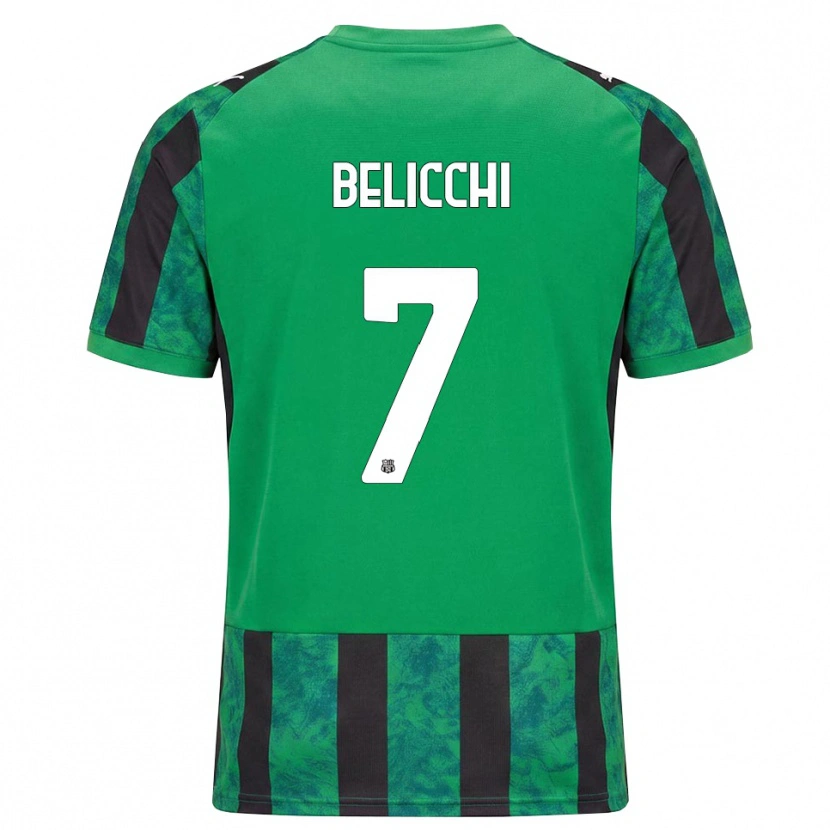Danxen Mænd Gianmarco Belicchi #7 Grøn Sort Hvid Hjemmebane Spillertrøjer 2026/27 Trøje T-Shirt