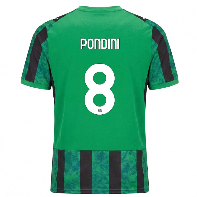 Danxen Mænd Giada Pondini #8 Grøn Sort Hvid Hjemmebane Spillertrøjer 2026/27 Trøje T-Shirt