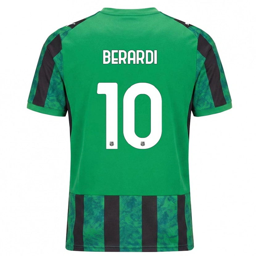 Danxen Mænd Domenico Berardi #10 Grøn Sort Hvid Hjemmebane Spillertrøjer 2026/27 Trøje T-Shirt