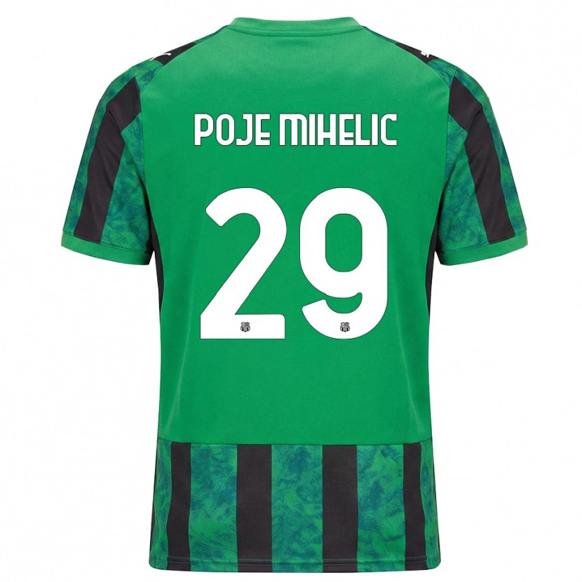 Danxen Mænd Naja Poje Mihelič #29 Grøn Sort Hvid Hjemmebane Spillertrøjer 2026/27 Trøje T-Shirt