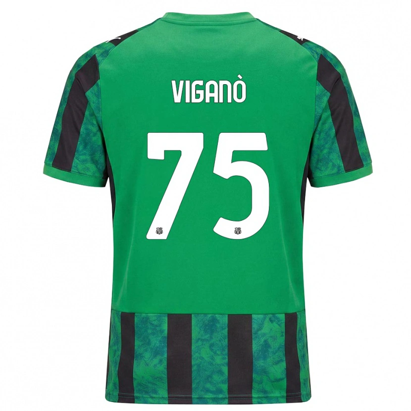 Danxen Mænd Lorenzo Viganò #75 Grøn Sort Hvid Hjemmebane Spillertrøjer 2026/27 Trøje T-Shirt
