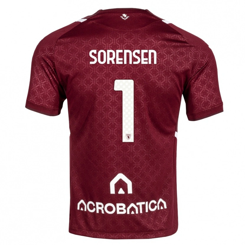 Danxen Mænd Ben Sørensen #1 Bordeaux Hvid Hjemmebane Spillertrøjer 2026/27 Trøje T-Shirt