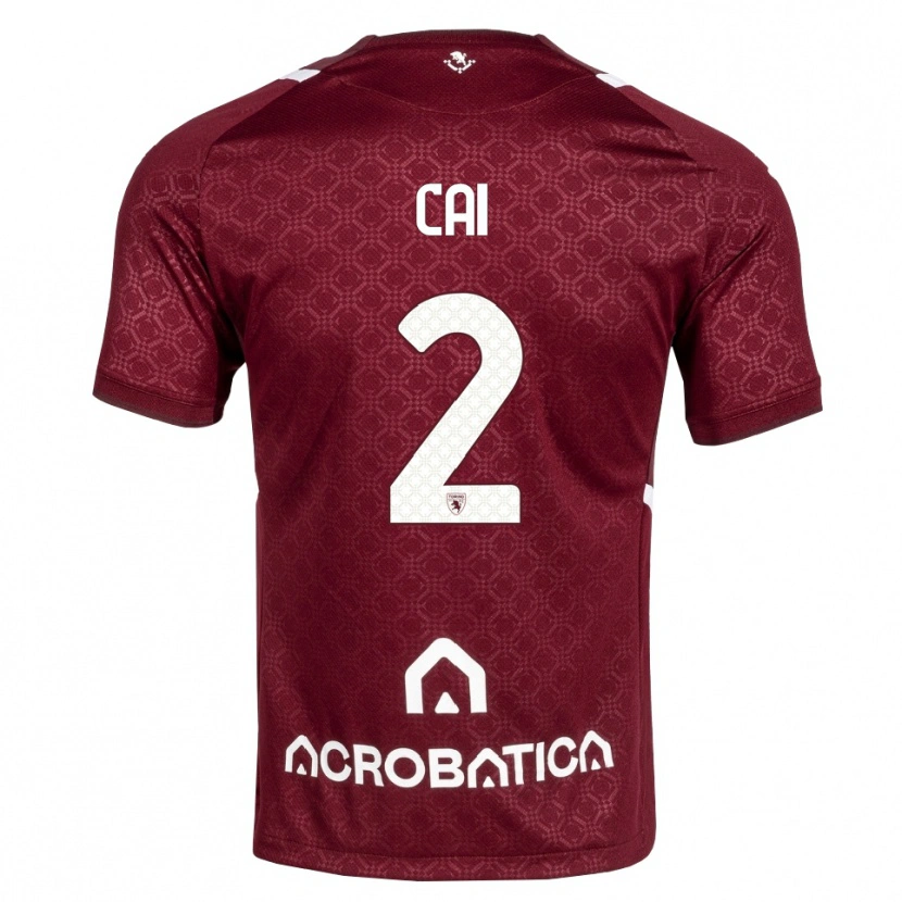 Danxen Mænd Federico Cai #2 Bordeaux Hvid Hjemmebane Spillertrøjer 2026/27 Trøje T-Shirt