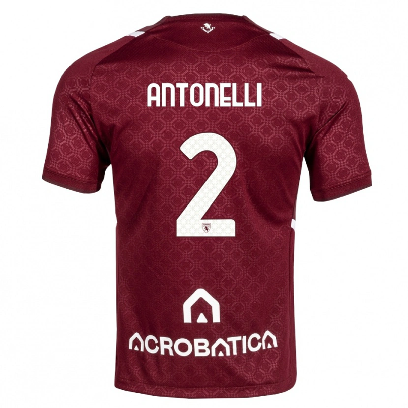 Danxen Mænd Moise Antonelli #2 Bordeaux Hvid Hjemmebane Spillertrøjer 2026/27 Trøje T-Shirt