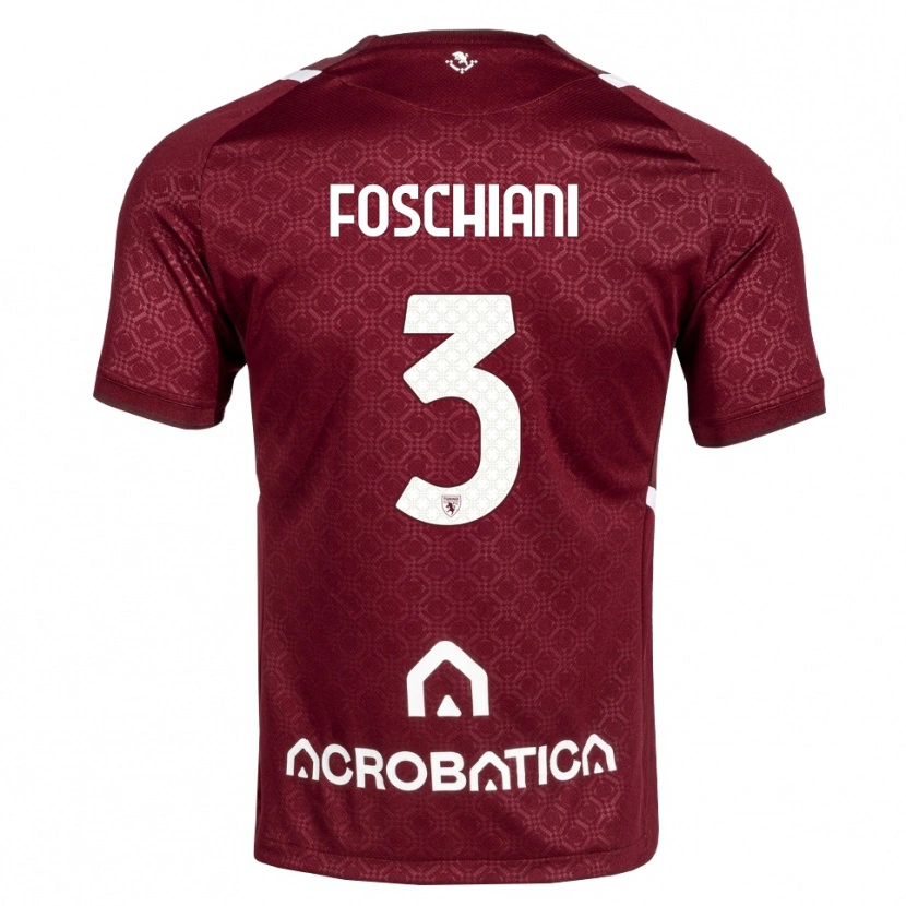 Danxen Mænd Francesco Foschiani #3 Bordeaux Hvid Hjemmebane Spillertrøjer 2026/27 Trøje T-Shirt