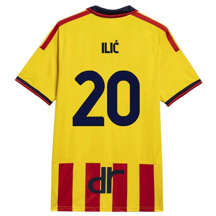 Danxen Mænd Ivan Ilić #20 Gul Rød Hjemmebane Spillertrøjer 2026/27 Trøje T-Shirt