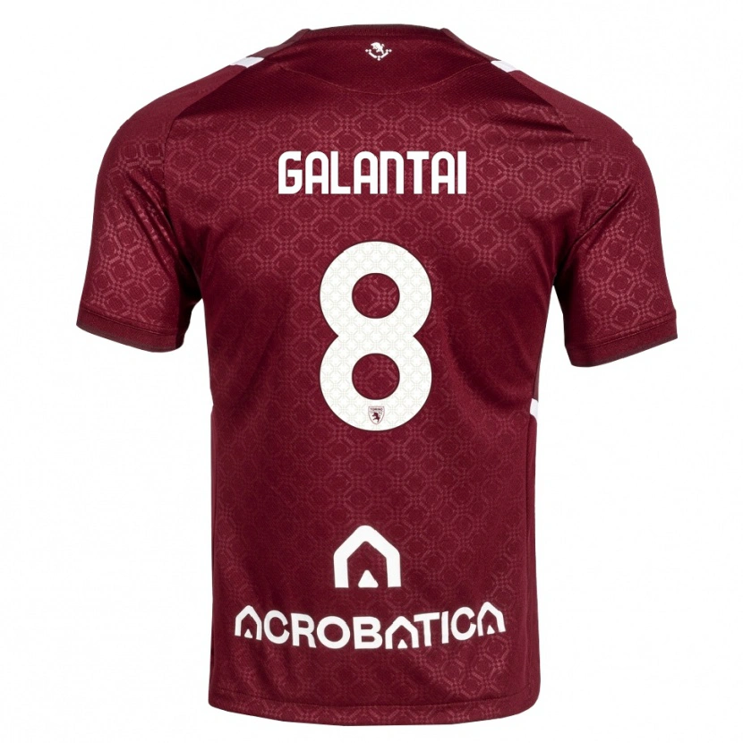 Danxen Mænd Tamás Galántai #8 Bordeaux Hvid Hjemmebane Spillertrøjer 2026/27 Trøje T-Shirt
