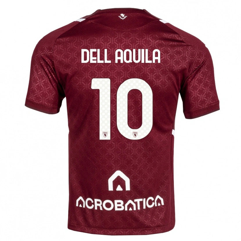 Danxen Mænd Francesco Dell'aquila #10 Bordeaux Hvid Hjemmebane Spillertrøjer 2026/27 Trøje T-Shirt