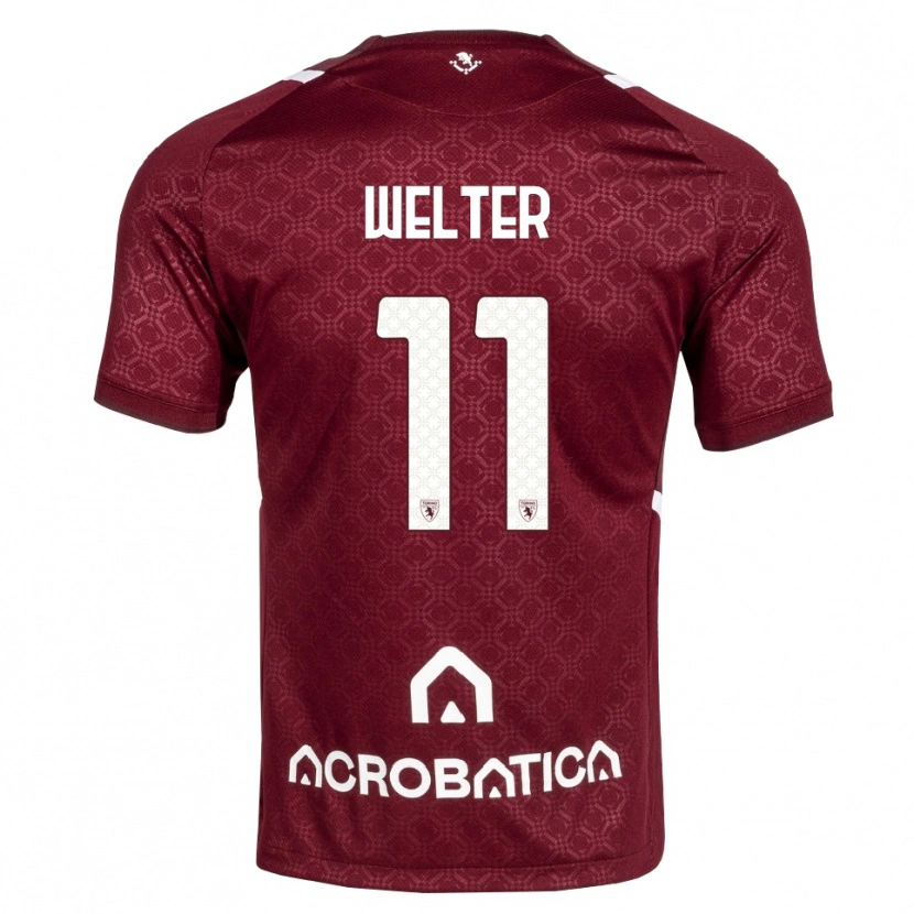 Danxen Mænd Francesca Welter #11 Bordeaux Hvid Hjemmebane Spillertrøjer 2026/27 Trøje T-Shirt