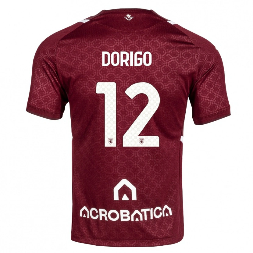 Danxen Mænd Andrea Dorigo #12 Bordeaux Hvid Hjemmebane Spillertrøjer 2026/27 Trøje T-Shirt