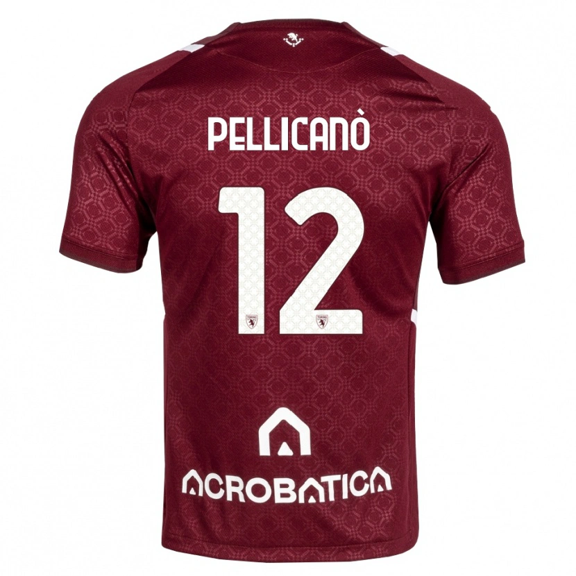 Danxen Mænd Pasquale Pellicanò #12 Bordeaux Hvid Hjemmebane Spillertrøjer 2026/27 Trøje T-Shirt