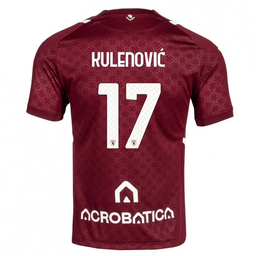 Danxen Mænd Sandro Kulenović #17 Bordeaux Hvid Hjemmebane Spillertrøjer 2026/27 Trøje T-Shirt