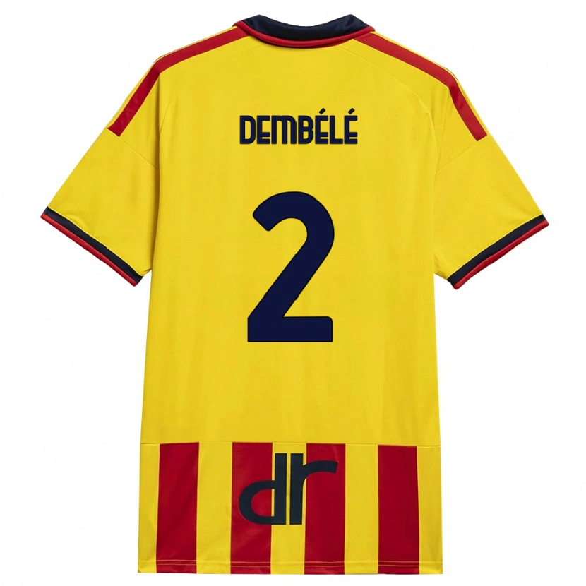 Danxen Mænd Ali Dembélé #2 Gul Rød Hjemmebane Spillertrøjer 2026/27 Trøje T-Shirt