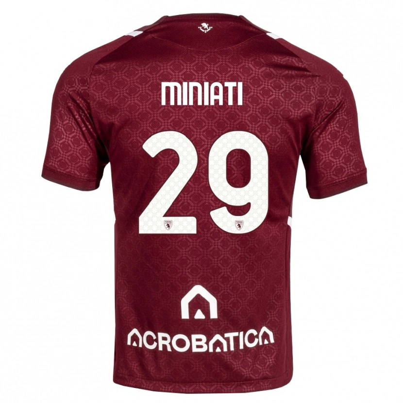 Danxen Mænd Elisa Miniati #29 Bordeaux Hvid Hjemmebane Spillertrøjer 2026/27 Trøje T-Shirt