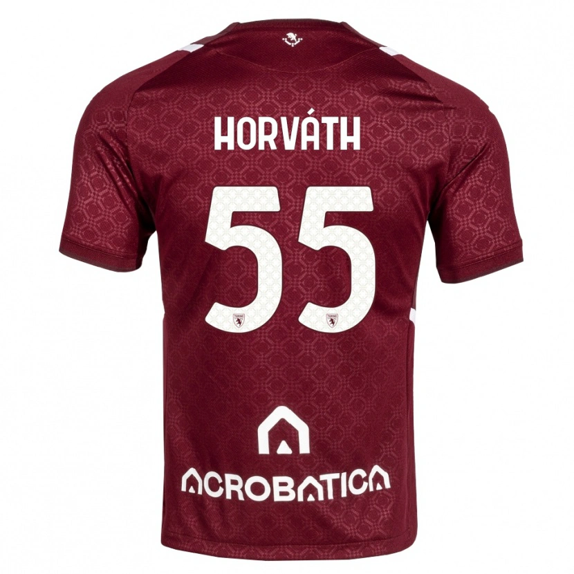 Danxen Mænd Krisztofer Horváth #55 Bordeaux Hvid Hjemmebane Spillertrøjer 2026/27 Trøje T-Shirt