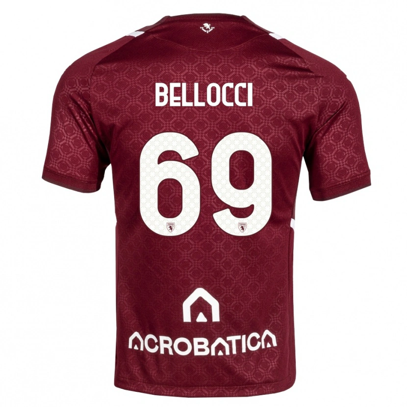 Danxen Mænd Andrea Bellocci #69 Bordeaux Hvid Hjemmebane Spillertrøjer 2026/27 Trøje T-Shirt