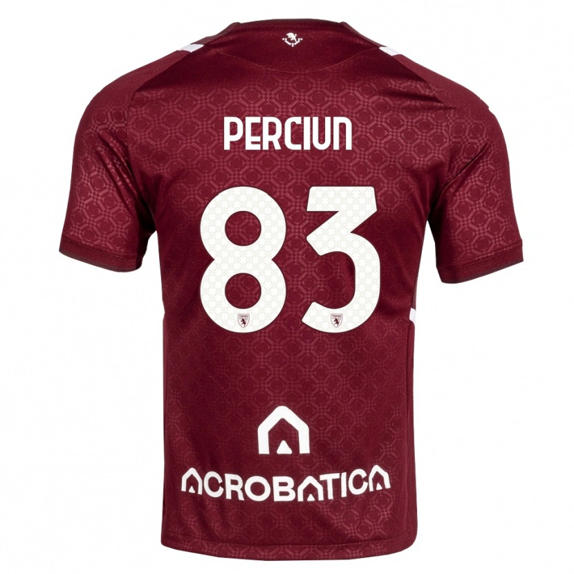 Danxen Mænd Sergiu Perciun #83 Bordeaux Hvid Hjemmebane Spillertrøjer 2026/27 Trøje T-Shirt