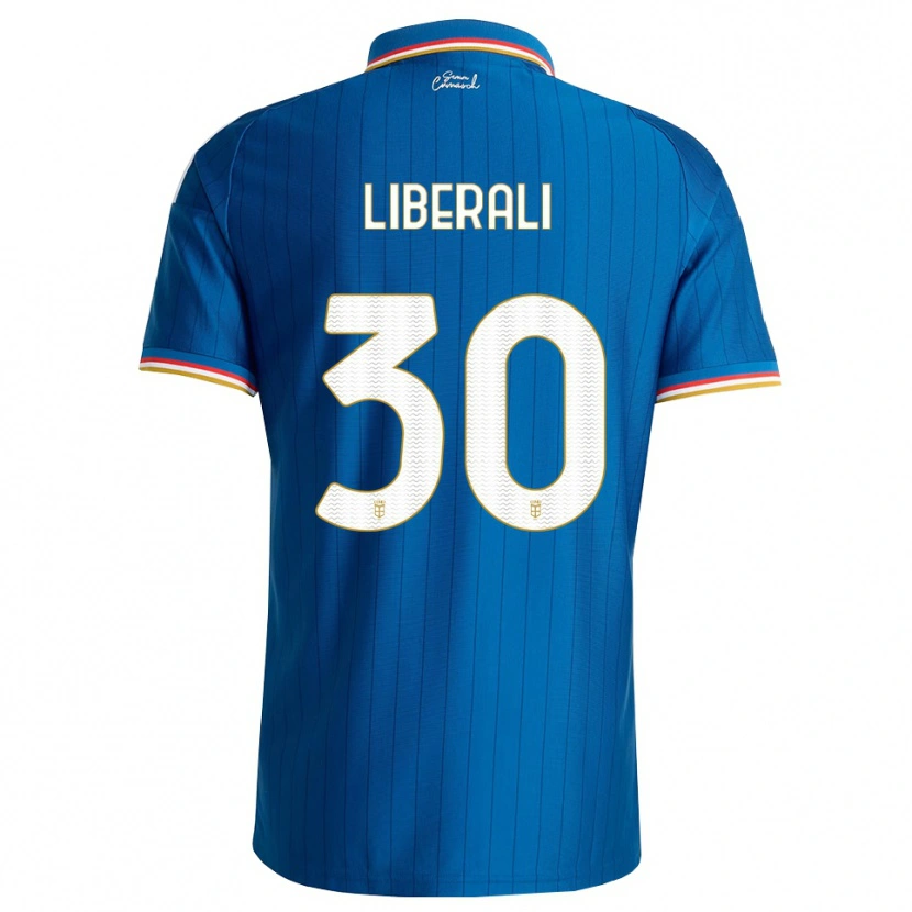Danxen Mænd Mattia Liberali #30 Blå Hvid Rød Hjemmebane Spillertrøjer 2026/27 Trøje T-Shirt