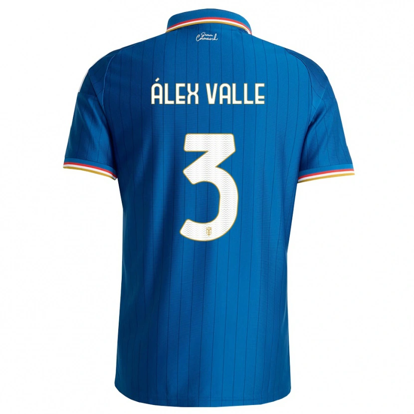 Danxen Mænd Álex Valle #3 Blå Hvid Rød Hjemmebane Spillertrøjer 2026/27 Trøje T-Shirt