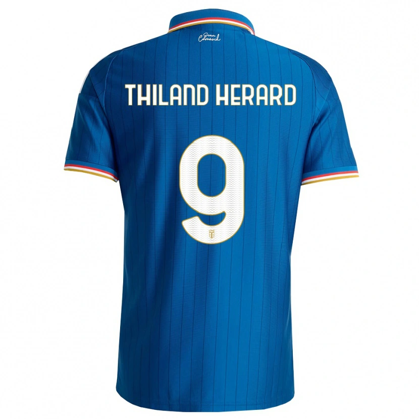 Danxen Mænd Robin Thiland-Herard #9 Blå Hvid Rød Hjemmebane Spillertrøjer 2026/27 Trøje T-Shirt