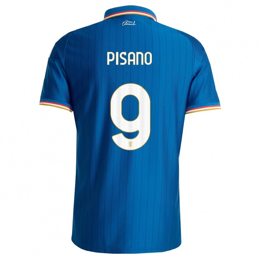 Danxen Mænd Manuel Pisano #9 Blå Hvid Rød Hjemmebane Spillertrøjer 2026/27 Trøje T-Shirt
