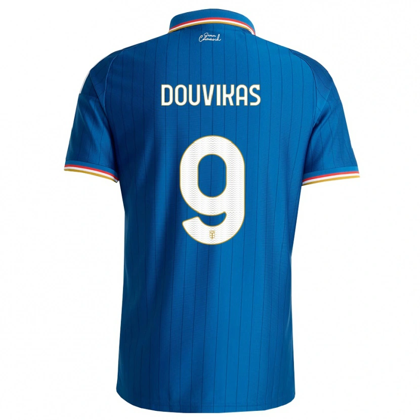 Danxen Mænd Anastasios Douvikas #9 Blå Hvid Rød Hjemmebane Spillertrøjer 2026/27 Trøje T-Shirt