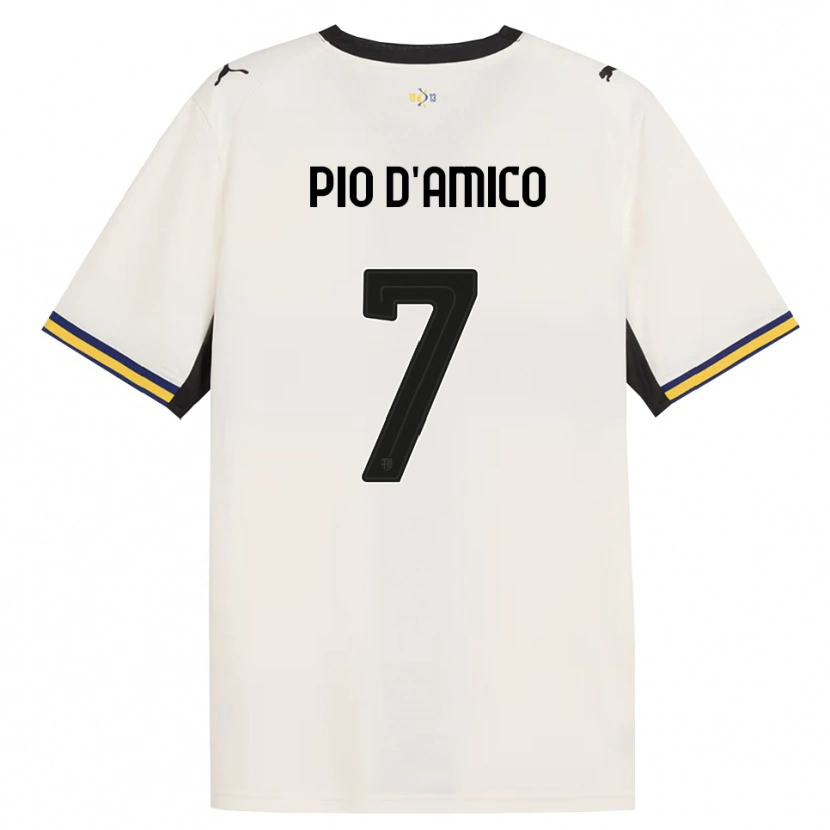 Danxen Mænd Dario Pio D'amico #7 Off-White Sort Gul Hjemmebane Spillertrøjer 2026/27 Trøje T-Shirt