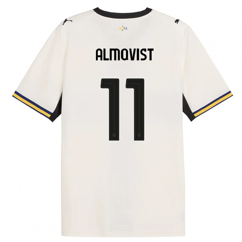 Danxen Mænd Pontus Almqvist #11 Off-White Sort Gul Hjemmebane Spillertrøjer 2026/27 Trøje T-Shirt