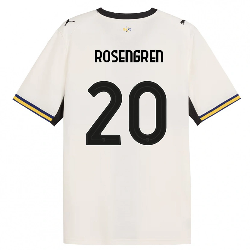 Danxen Mænd Lukas Rosengren #20 Off-White Sort Gul Hjemmebane Spillertrøjer 2026/27 Trøje T-Shirt