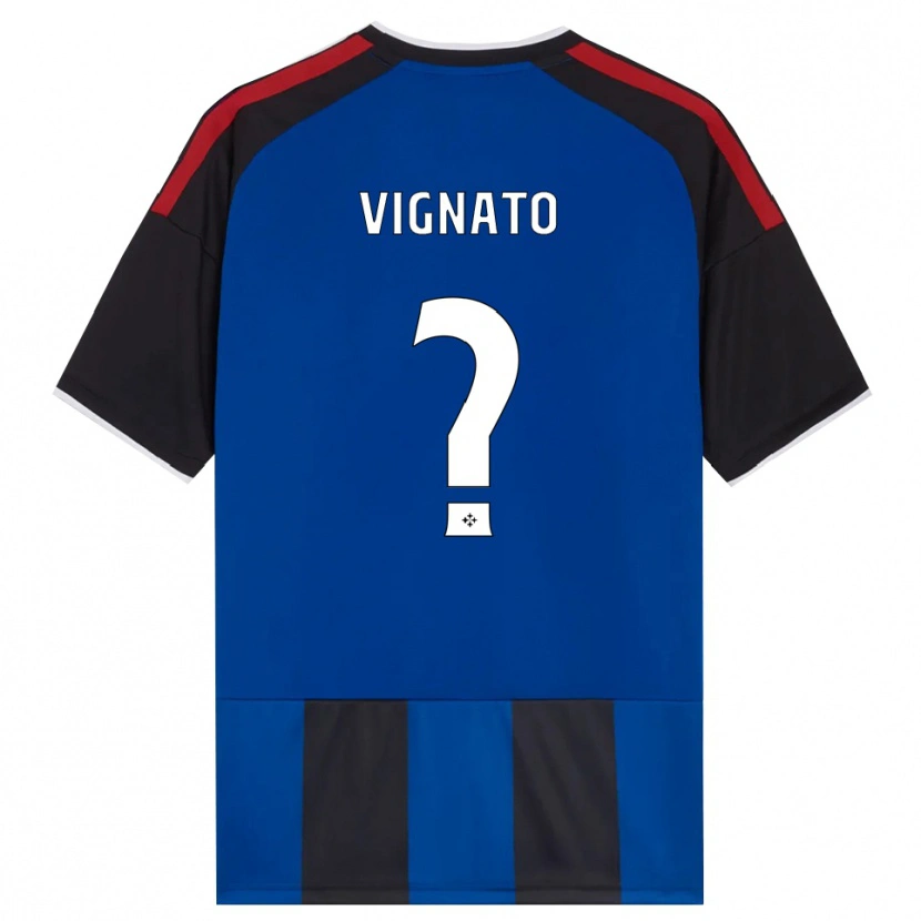 Danxen Mænd Emanuel Vignato #0 Sort Rød Hvid Blå Hjemmebane Spillertrøjer 2026/27 Trøje T-Shirt