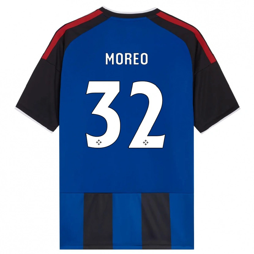 Danxen Mænd Stefano Moreo #32 Sort Rød Hvid Blå Hjemmebane Spillertrøjer 2026/27 Trøje T-Shirt