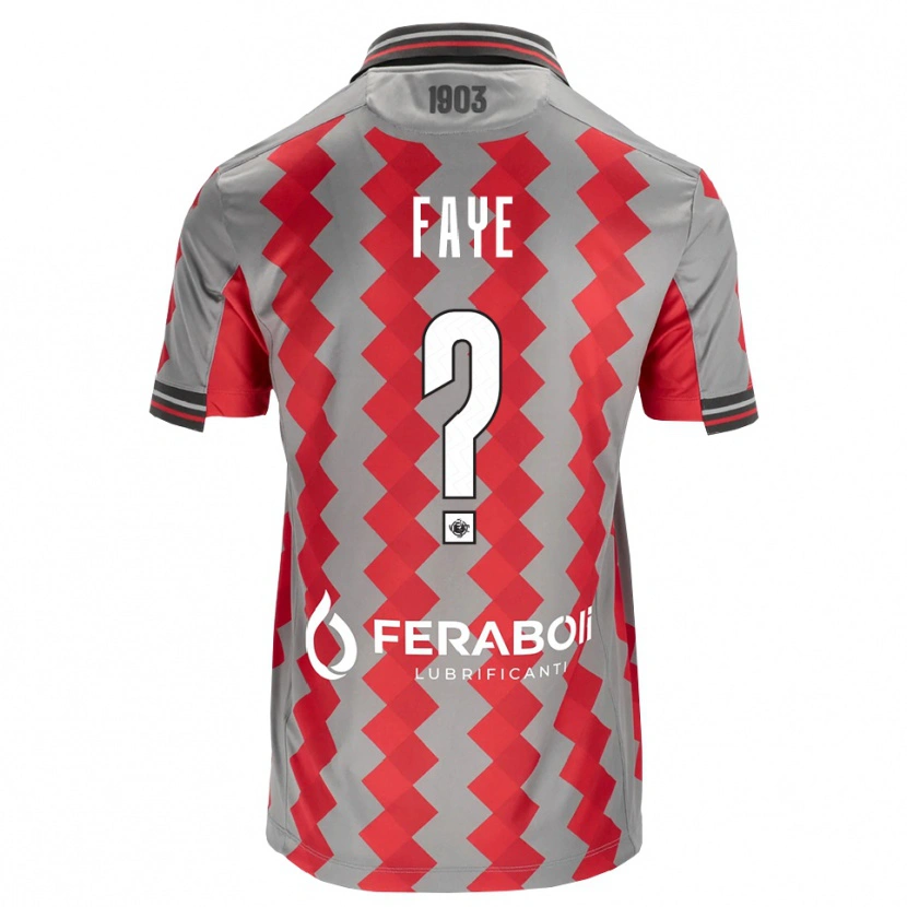 Danxen Mænd Nouroudine Faye #0 Grå Rød Hvid Hjemmebane Spillertrøjer 2026/27 Trøje T-Shirt