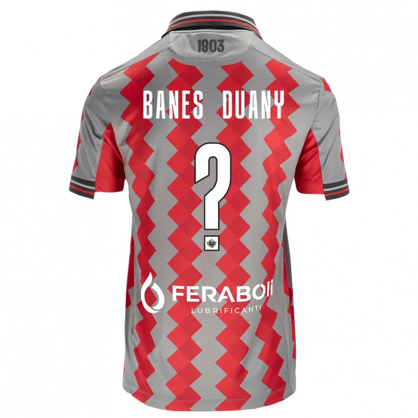 Danxen Mænd Alessandro Banes Duany #0 Grå Rød Hvid Hjemmebane Spillertrøjer 2026/27 Trøje T-Shirt