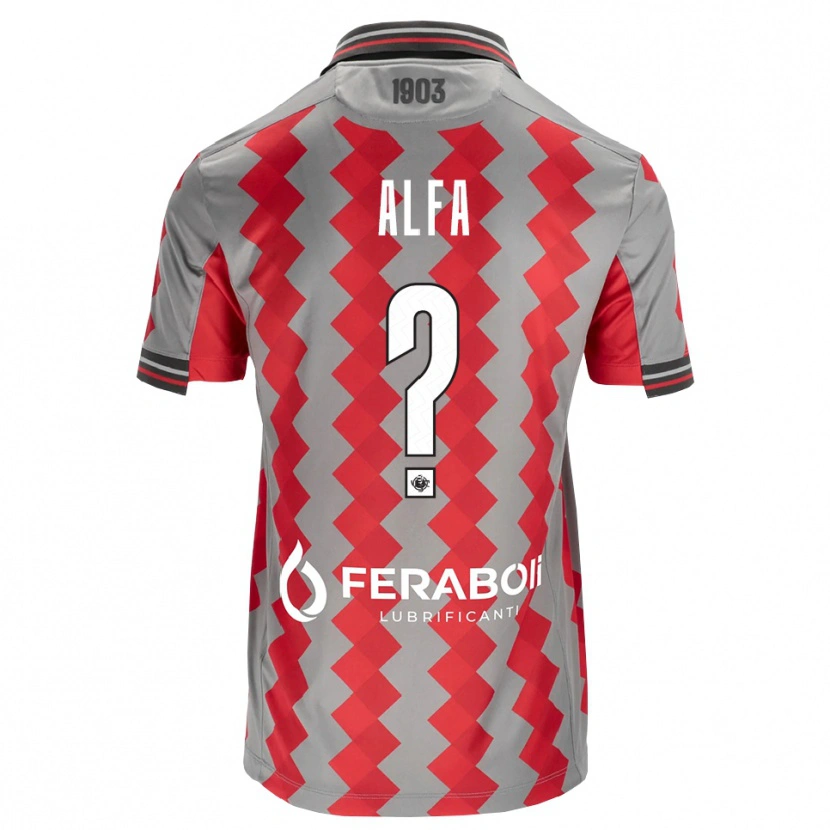 Danxen Mænd Karim Alfa #0 Grå Rød Hvid Hjemmebane Spillertrøjer 2026/27 Trøje T-Shirt