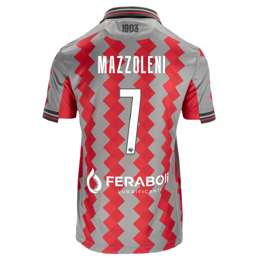 Danxen Mænd Andrea Mazzoleni #7 Grå Rød Hvid Hjemmebane Spillertrøjer 2026/27 Trøje T-Shirt