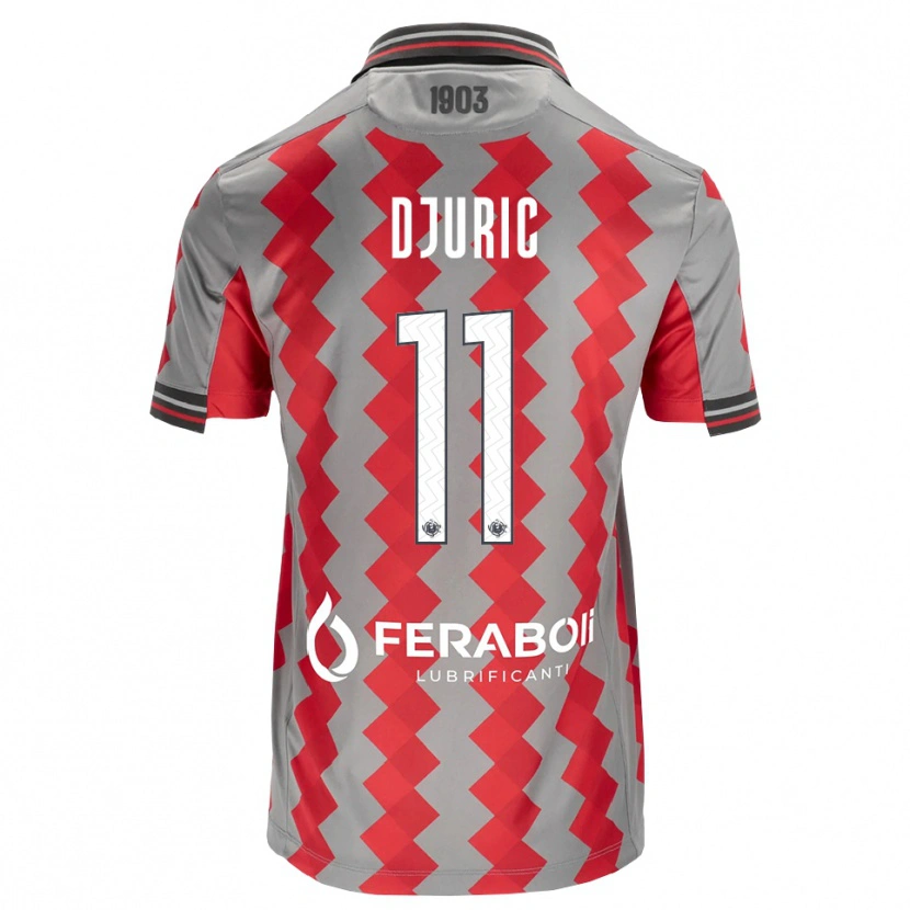 Danxen Mænd Milan Djuric #11 Grå Rød Hvid Hjemmebane Spillertrøjer 2026/27 Trøje T-Shirt