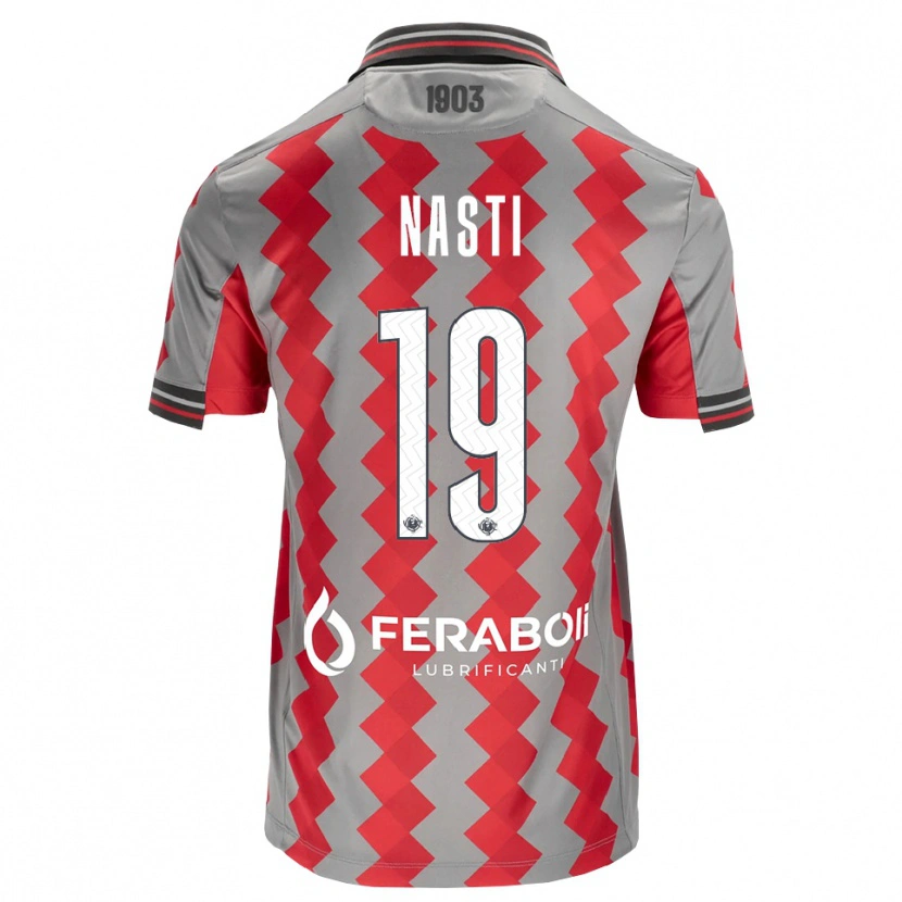 Danxen Mænd Marco Nasti #19 Grå Rød Hvid Hjemmebane Spillertrøjer 2026/27 Trøje T-Shirt