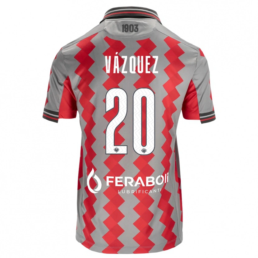 Danxen Mænd Franco Vázquez #20 Grå Rød Hvid Hjemmebane Spillertrøjer 2026/27 Trøje T-Shirt