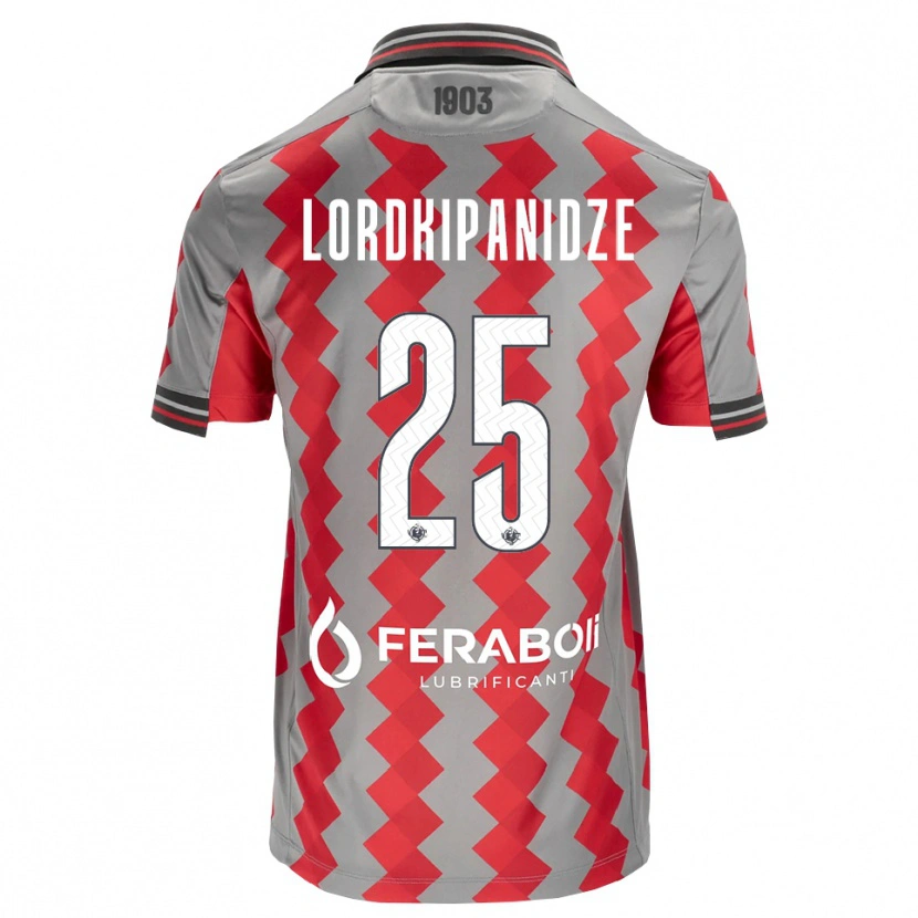 Danxen Mænd Dachi Lordkipanidze #25 Grå Rød Hvid Hjemmebane Spillertrøjer 2026/27 Trøje T-Shirt