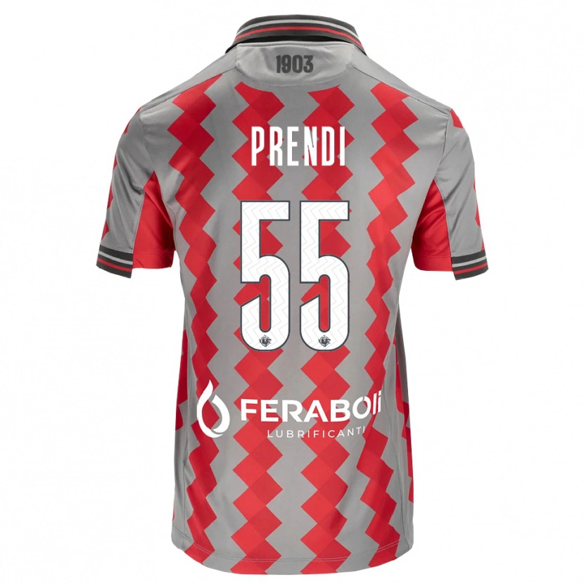 Danxen Mænd Denis Prendi #55 Grå Rød Hvid Hjemmebane Spillertrøjer 2026/27 Trøje T-Shirt